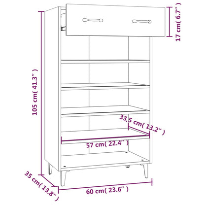 Schuhschrank Weiß 60x35x105 cm Holzwerkstoff - Pazzar.ch