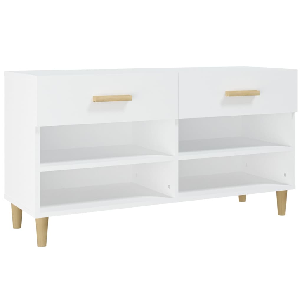 Schuhschrank Weiß 102x35x55 cm Holzwerkstoff - Pazzar.ch