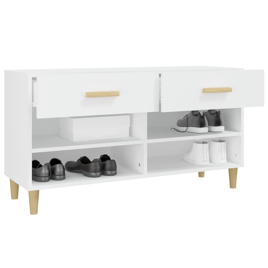 Schuhschrank Weiß 102x35x55 cm Holzwerkstoff - Pazzar.ch