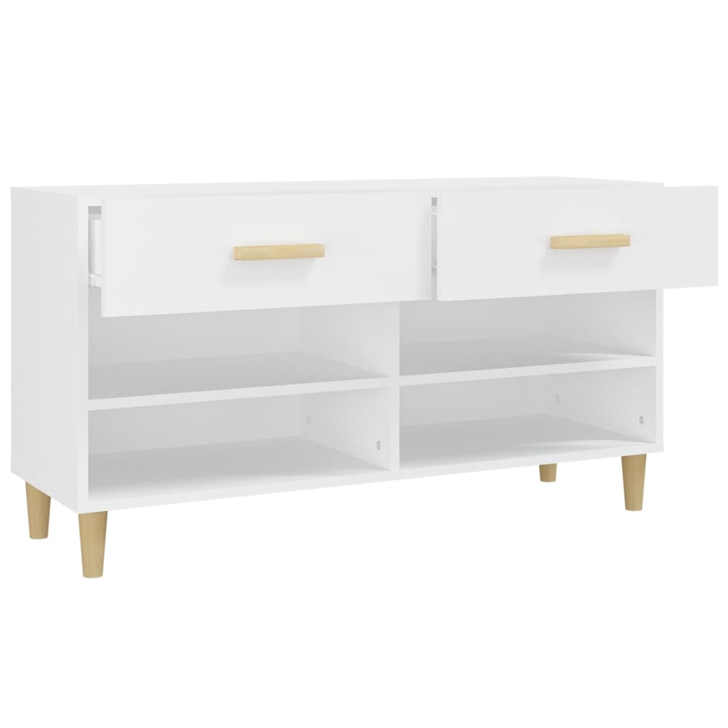 Schuhschrank Weiß 102x35x55 cm Holzwerkstoff - Pazzar.ch