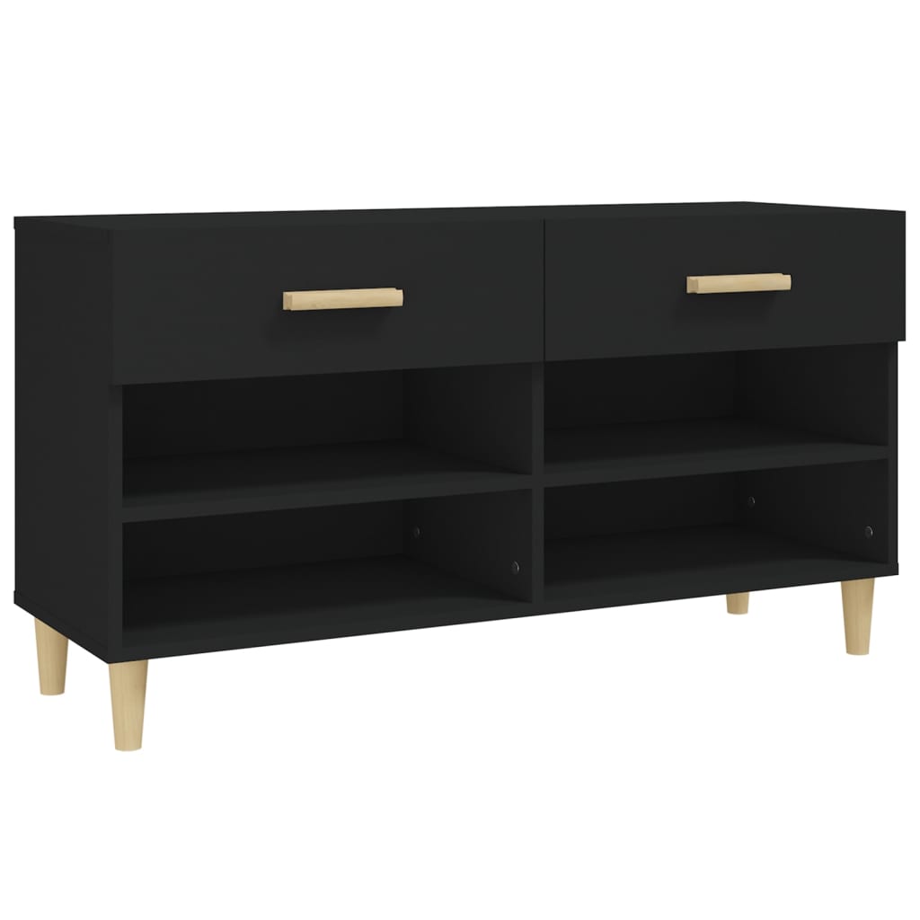 Schuhschrank Schwarz 102x35x55 cm Holzwerkstoff - Pazzar.ch