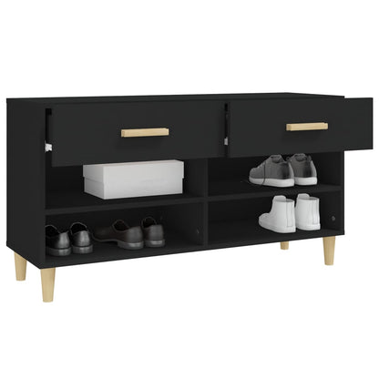 Schuhschrank Schwarz 102x35x55 cm Holzwerkstoff - Pazzar.ch
