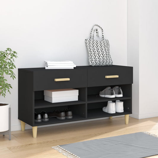 Schuhschrank Schwarz 102x35x55 cm Holzwerkstoff - Pazzar.ch