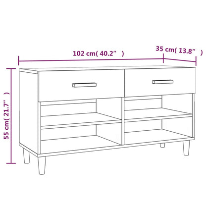 Schuhschrank Sonoma-Eiche 102x35x55 cm Holzwerkstoff - Pazzar.ch