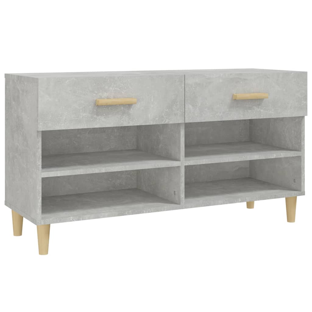 Schuhschrank Betongrau 102x35x55 cm Holzwerkstoff - Pazzar.ch