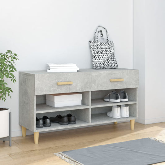 Schuhschrank Betongrau 102x35x55 cm Holzwerkstoff - Pazzar.ch