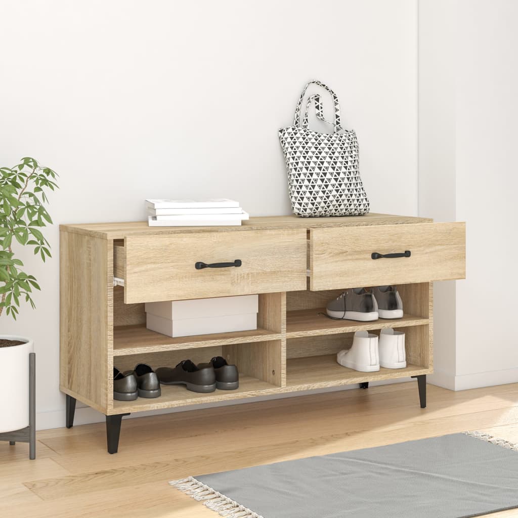 Schuhschrank Sonoma-Eiche 102x35x55 cm Holzwerkstoff - Pazzar.ch
