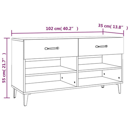 Schuhschrank Sonoma-Eiche 102x35x55 cm Holzwerkstoff - Pazzar.ch