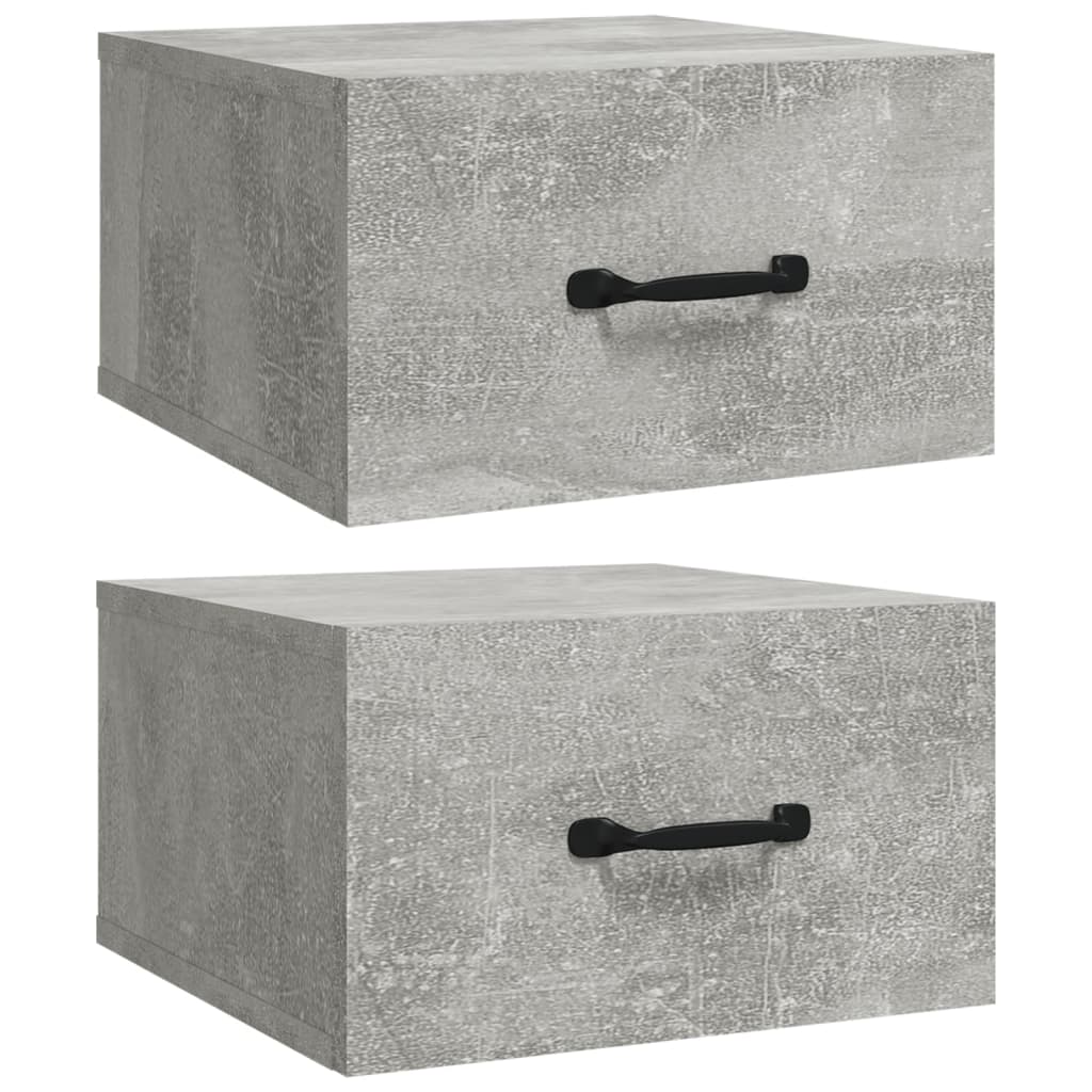 Wand-Nachttische 2 Stk. Betongrau 35x35x20 cm - Pazzar.ch