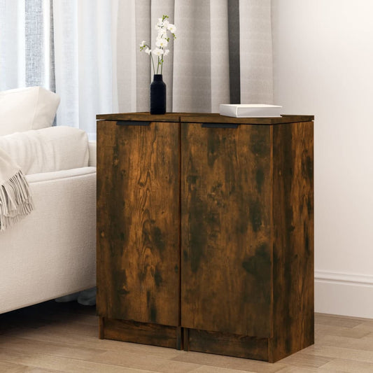 Sideboards 2 Stk. Räuchereiche 30x30x70 cm Holzwerkstoff - Pazzar.ch