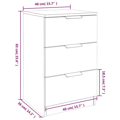 Nachttische 2 Stk. Grau Sonoma 40x36x65 cm - Pazzar.ch
