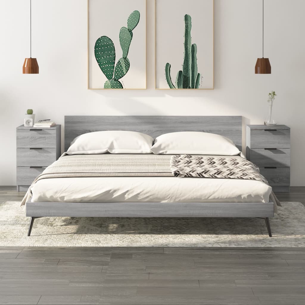 Nachttische 2 Stk. Grau Sonoma 40x36x65 cm - Pazzar.ch