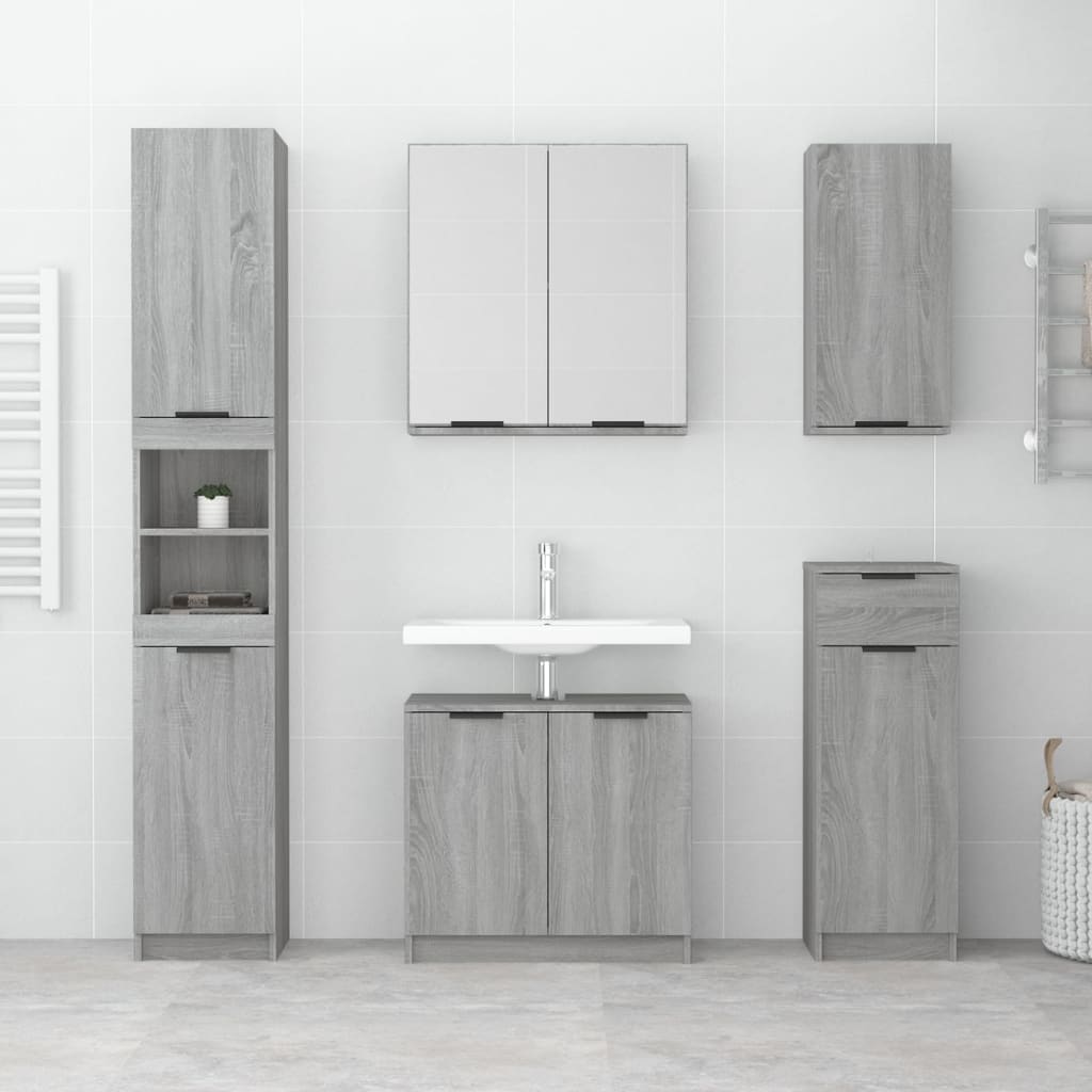 Wand-Badschrank Grau Sonoma 32x20x67 cm - Pazzar.ch