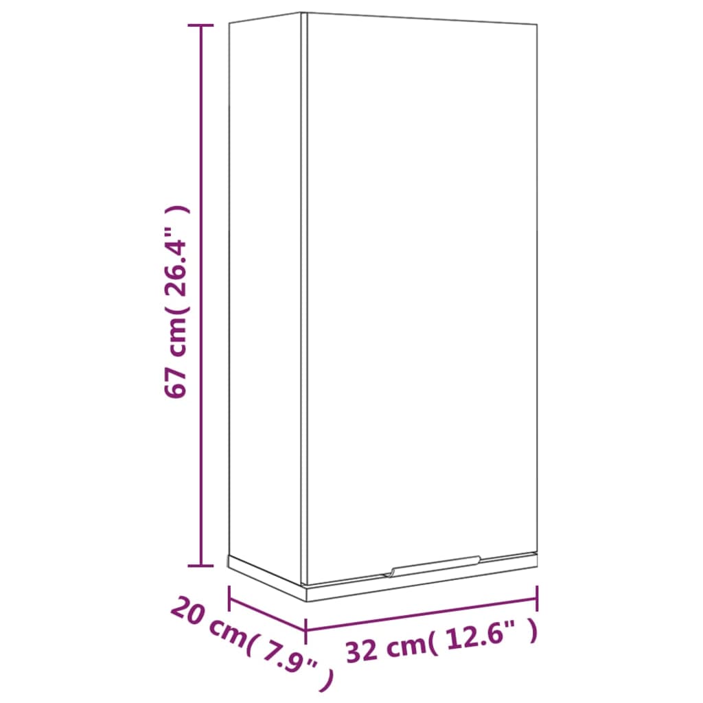 Wand-Badschrank Grau Sonoma 32x20x67 cm - Pazzar.ch