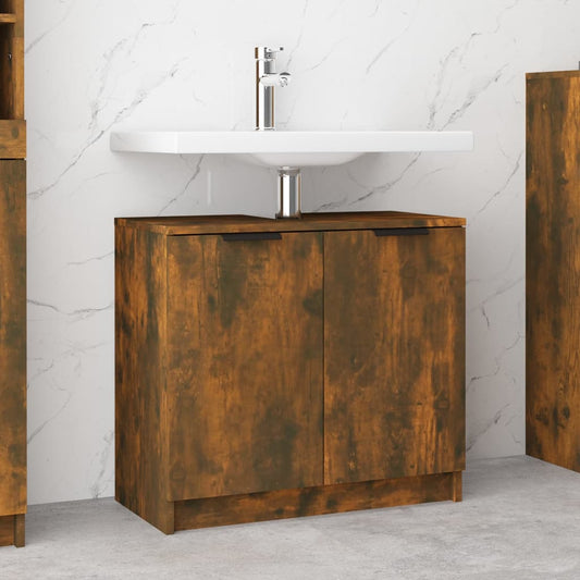 Badezimmerschrank Räuchereiche 64,5x33,5x59 cm Holzwerkstoff - Pazzar.ch