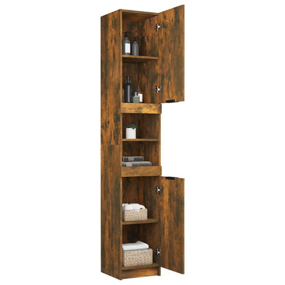Badschrank Räuchereiche 32x34x188,5 cm Holzwerkstoff - Pazzar.ch