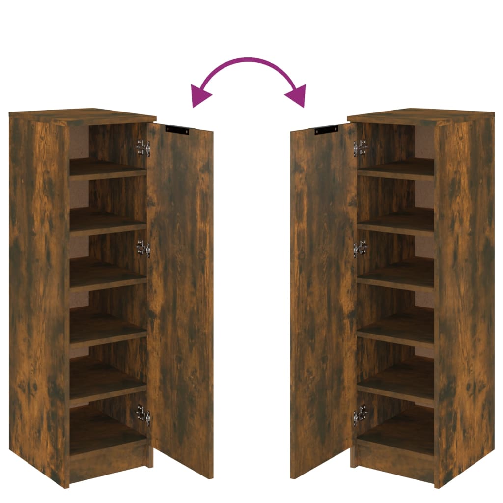 Schuhschrank Räuchereiche 30x35x100 cm Holzwerkstoff - Pazzar.ch
