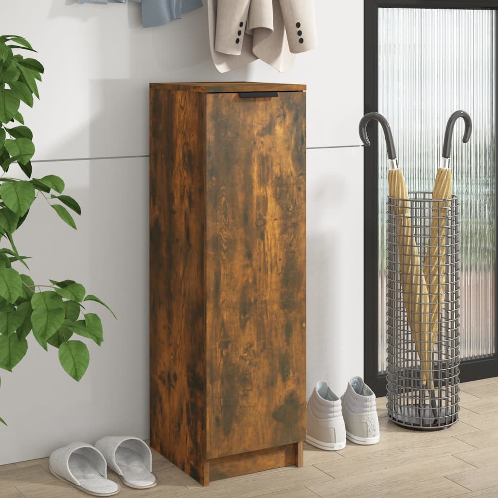 Schuhschrank Räuchereiche 30x35x100 cm Holzwerkstoff - Pazzar.ch