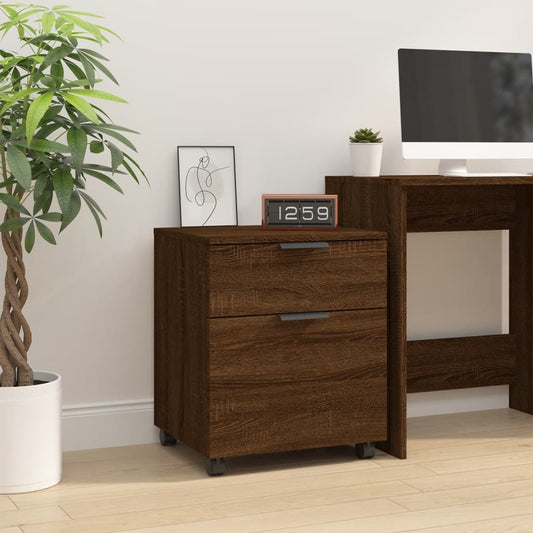 Mobiler Aktenschrank mit Rollen Braun Eichen-Optik 45x38x54 cm - Pazzar.ch
