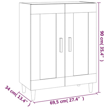 Sideboard Braun Eichen-Optik 69,5x34x90 cm Holzwerkstoff - Pazzar.ch
