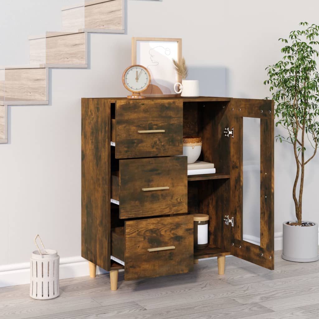 Sideboard Räuchereiche 69,5x34x90 cm Holzwerkstoff - Pazzar.ch