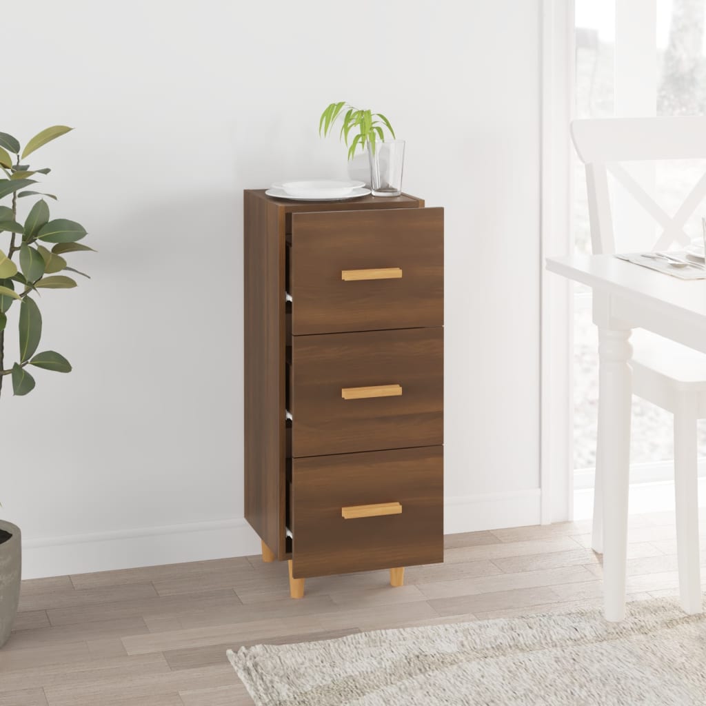 Sideboard Braun Eichen-Optik 34,5x34x90 cm Holzwerkstoff - Pazzar.ch