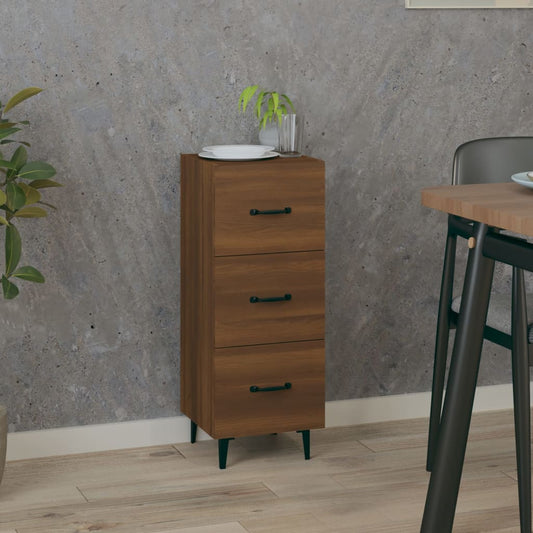 Sideboard Braun Eichen-Optik 34,5x34x90 cm Holzwerkstoff - Pazzar.ch