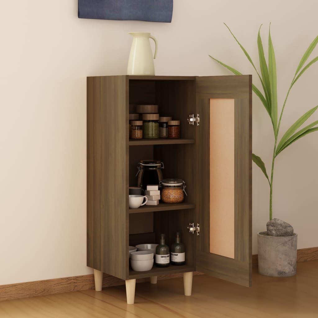 Sideboard Braun Eichen-Optik 34,5x34x90 cm Holzwerkstoff - Pazzar.ch