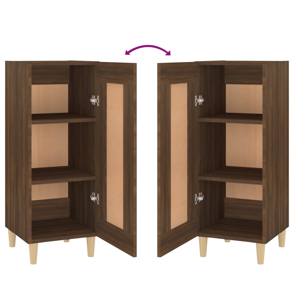 Sideboard Braun Eichen-Optik 34,5x34x90 cm Holzwerkstoff - Pazzar.ch