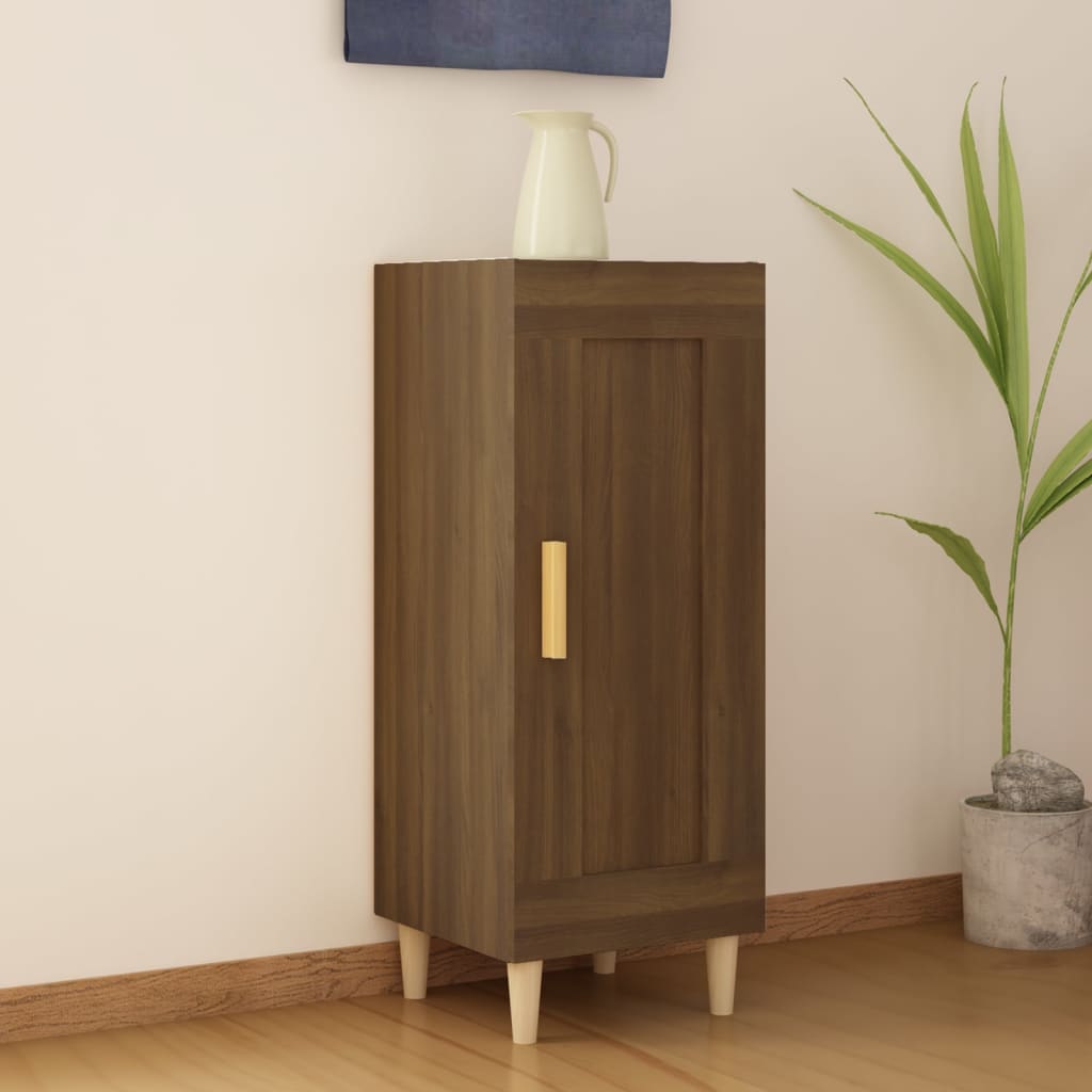 Sideboard Braun Eichen-Optik 34,5x34x90 cm Holzwerkstoff - Pazzar.ch