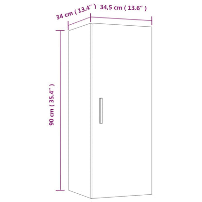 Wandschrank Räuchereiche 34,5x34x90 cm Holzwerkstoff - Pazzar.ch