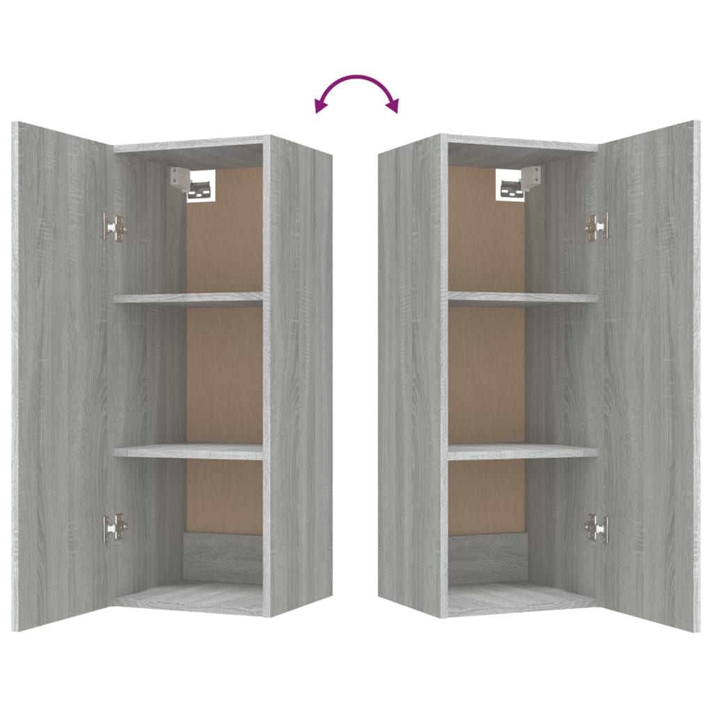 Wandschrank Grau Sonoma 34,5x34x90 cm Holzwerkstoff - Pazzar.ch