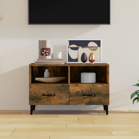 TV-Schrank Räuchereiche 80x36x50 cm Holzwerkstoff - Pazzar.ch