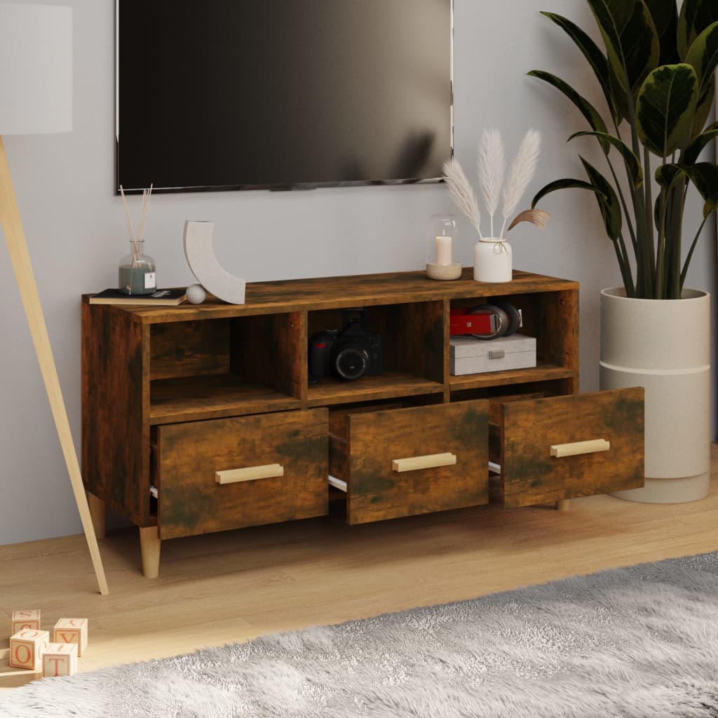 TV-Schrank Räuchereiche 102x36x50 cm Holzwerkstoff - Pazzar.ch