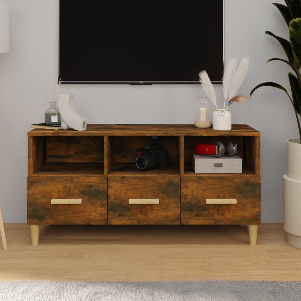 TV-Schrank Räuchereiche 102x36x50 cm Holzwerkstoff - Pazzar.ch