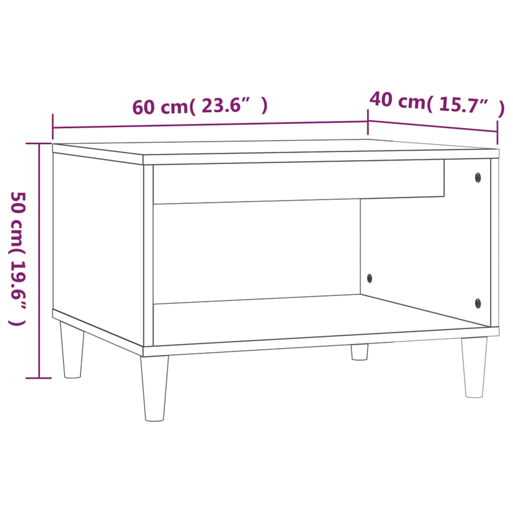 Couchtisch Braun Eichen-Optik 60x50x40 cm Holzwerkstoff - Pazzar.ch