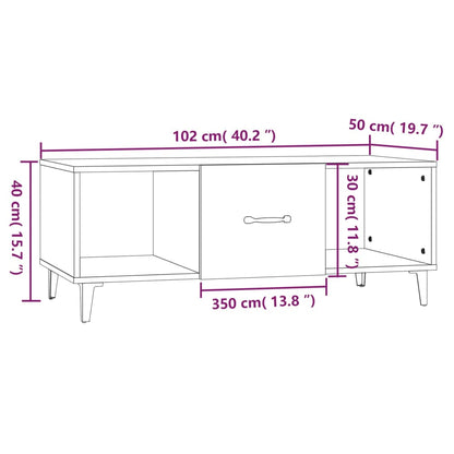 Couchtisch Grau Sonoma 102x50x40 cm Holzwerkstoff - Pazzar.ch