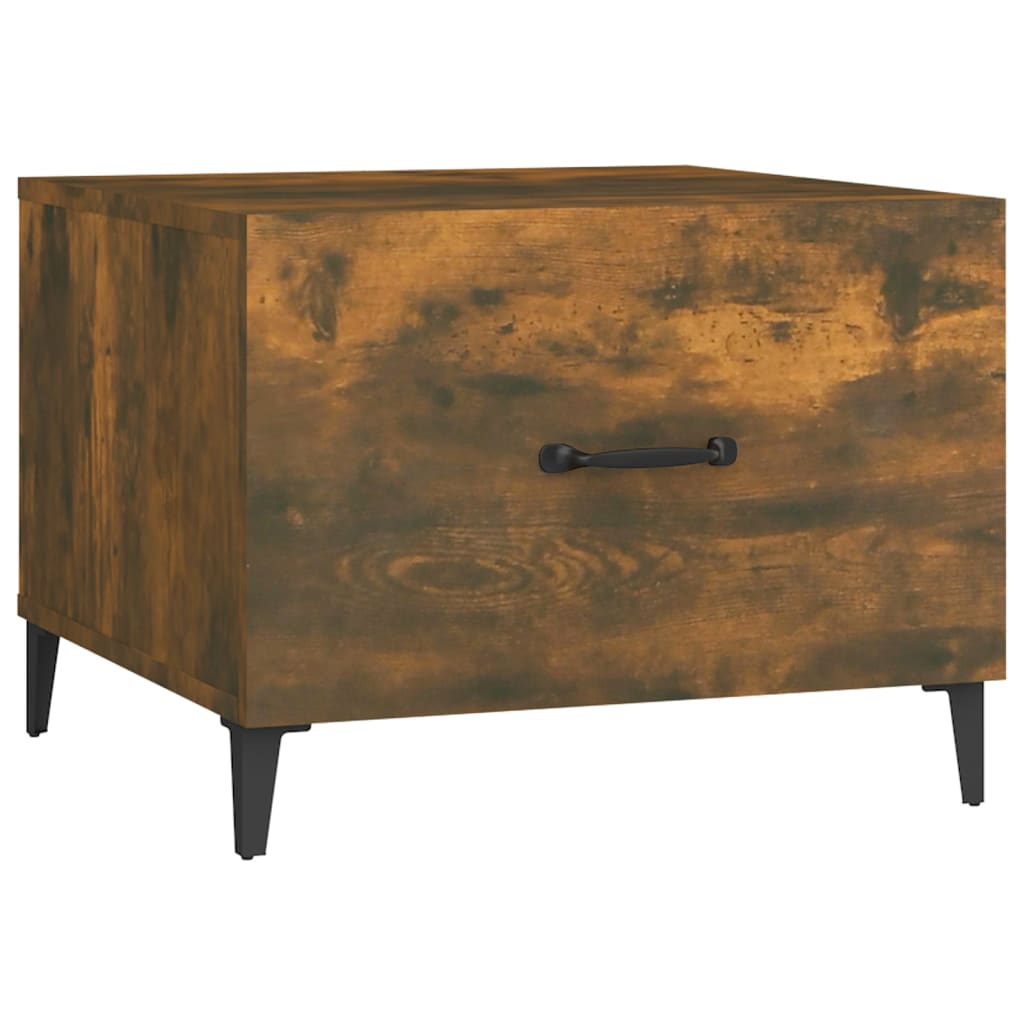 Couchtische mit Metallbeinen 2 Stk. Räuchereiche 50x50x40 cm - Pazzar.ch