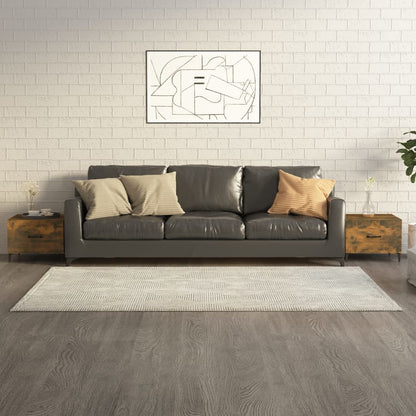Couchtische mit Metallbeinen 2 Stk. Räuchereiche 50x50x40 cm - Pazzar.ch
