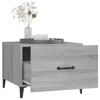 Couchtisch mit Metallbeinen Grau Sonoma 50x50x40 cm - Pazzar.ch