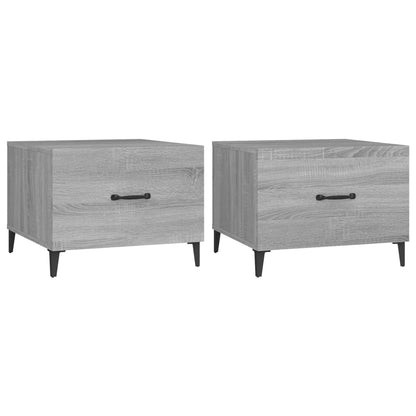 Couchtische mit Metallbeinen 2 Stk. Grau Sonoma 50x50x40 cm - Pazzar.ch