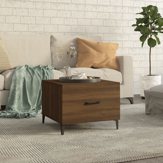 Couchtisch mit Metallbeinen Braun Eichen-Optik 50x50x40 cm - Pazzar.ch