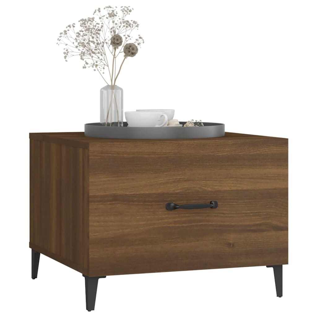 Couchtische Metallbeine 2 Stk. Braun Eichen-Optik 50x50x40 cm - Pazzar.ch