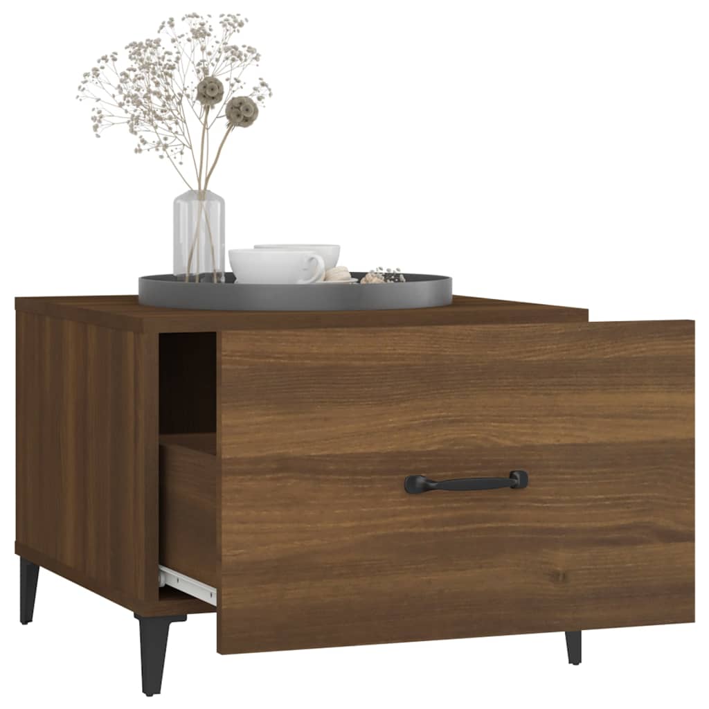 Couchtische Metallbeine 2 Stk. Braun Eichen-Optik 50x50x40 cm - Pazzar.ch