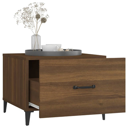 Couchtische Metallbeine 2 Stk. Braun Eichen-Optik 50x50x40 cm - Pazzar.ch