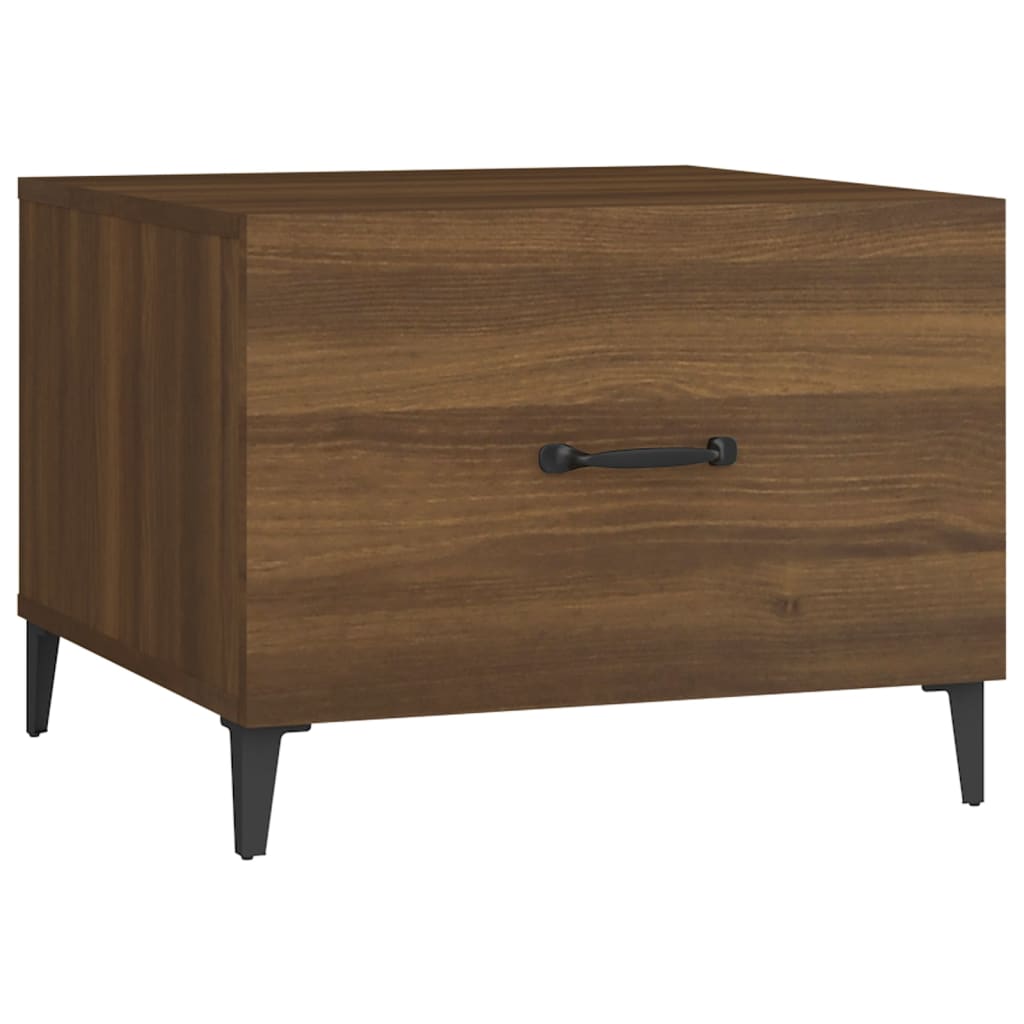 Couchtische Metallbeine 2 Stk. Braun Eichen-Optik 50x50x40 cm - Pazzar.ch