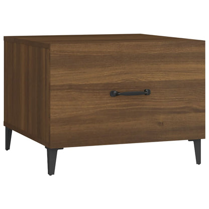 Couchtische Metallbeine 2 Stk. Braun Eichen-Optik 50x50x40 cm - Pazzar.ch