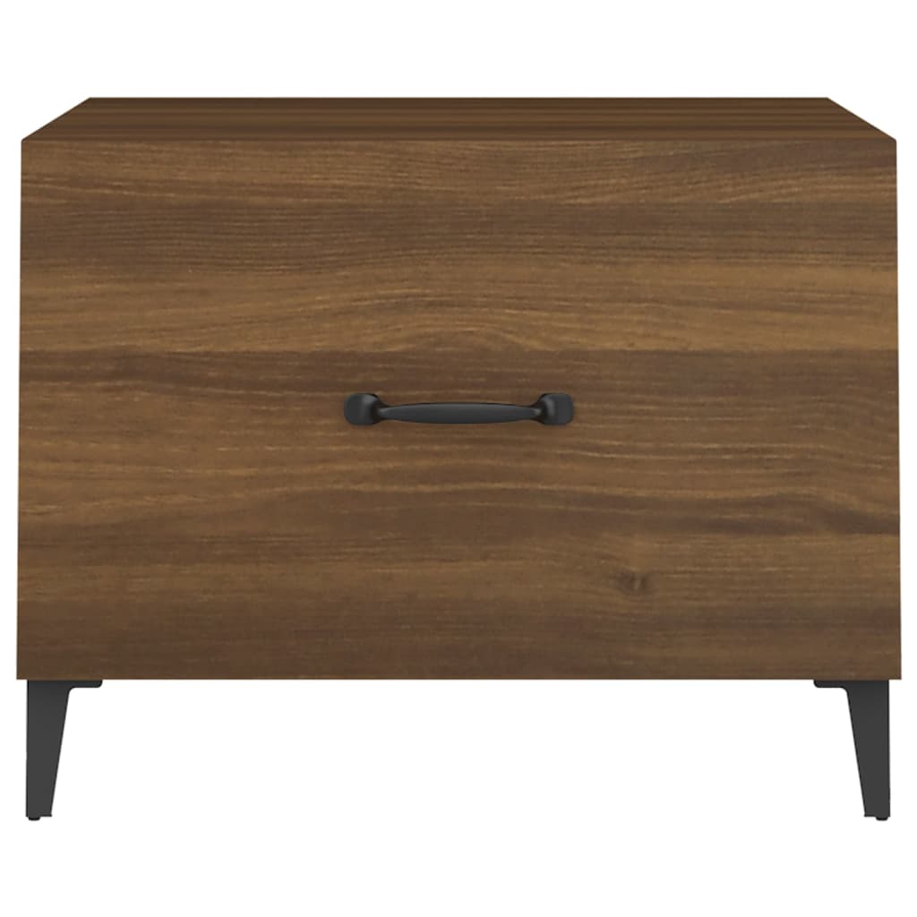 Couchtische Metallbeine 2 Stk. Braun Eichen-Optik 50x50x40 cm - Pazzar.ch