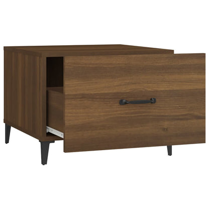 Couchtische Metallbeine 2 Stk. Braun Eichen-Optik 50x50x40 cm - Pazzar.ch