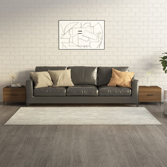 Couchtische Metallbeine 2 Stk. Braun Eichen-Optik 50x50x40 cm - Pazzar.ch